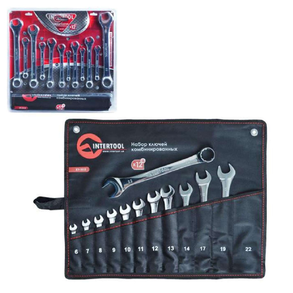 Набор комбинированных ключей 12 шт. INTERTOOL