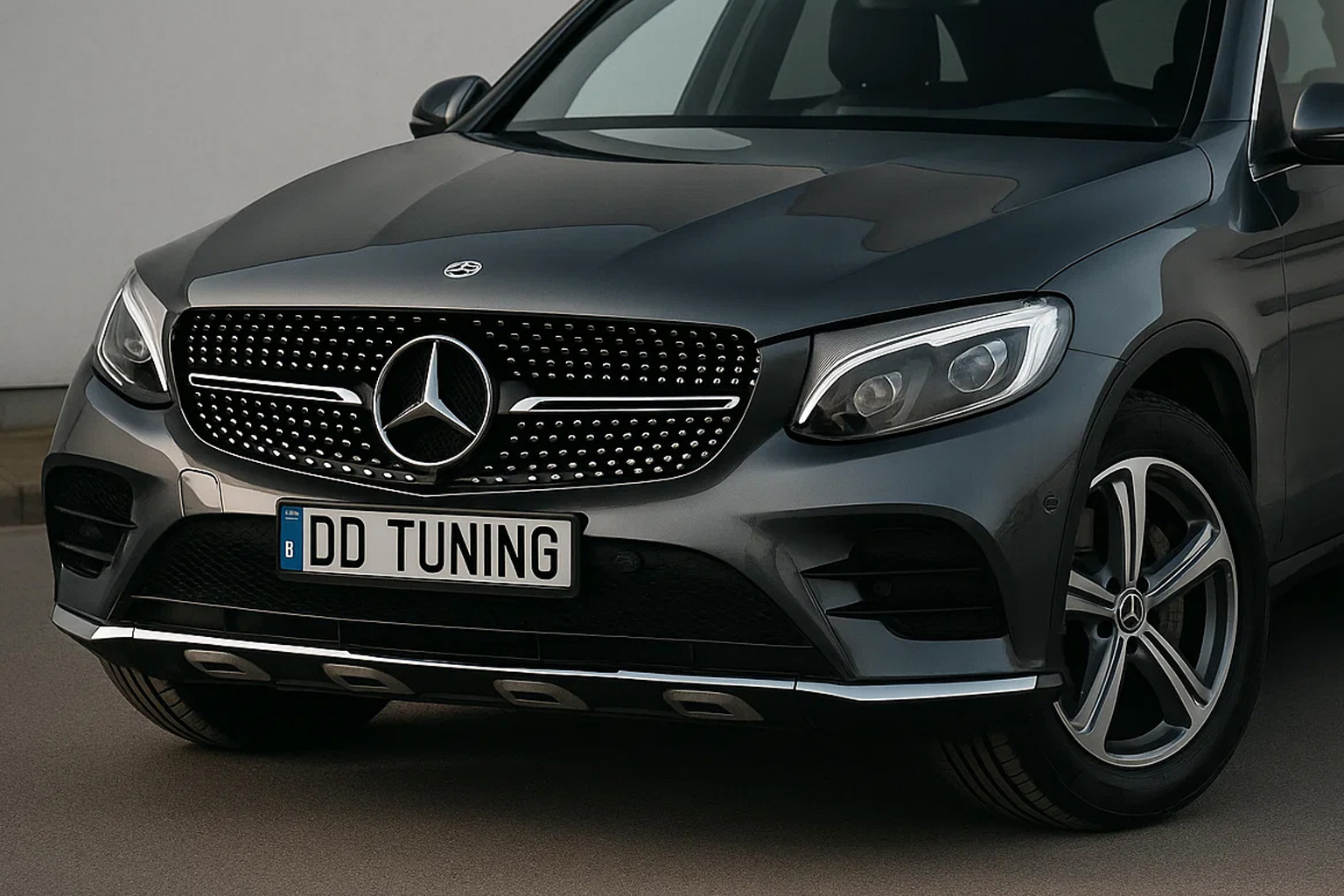 Передня решітка Diamond Black (2015-2019) Без місця під камеру для Mercedes GLC coupe C253 рр