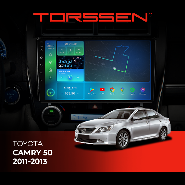Штатная магнитола Torssen Toyota Camry 50 2011-2013 FL9 4+64Gb 4G Carplay DSP з кнопками