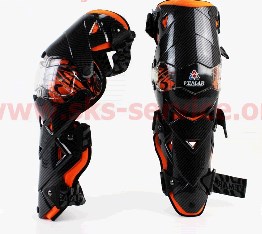 Наколенники защитные (колено+голень) к-кт 2шт, Чёрно-Оранжевые KS