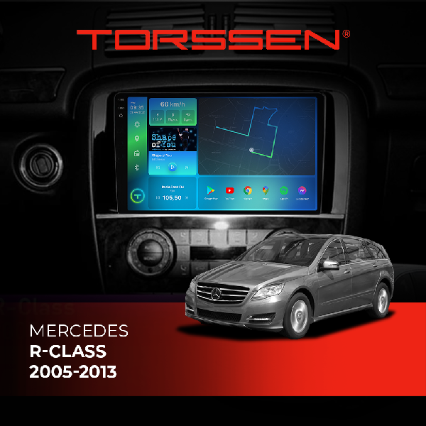 Штатна магнітола Torssen 2K Mercedes R-class 05-13 F9232 4G Carplay DSP