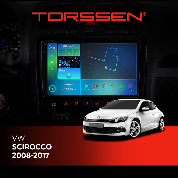 Штатна магнітола Torssen 2K VW Scirocco 2008-2017 F96128 4G Carplay DSP cond