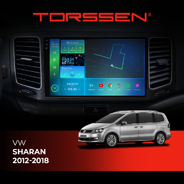 Штатна магнітола Torssen 2K VW Sharan 12-18 F9232 4G Carplay DSP