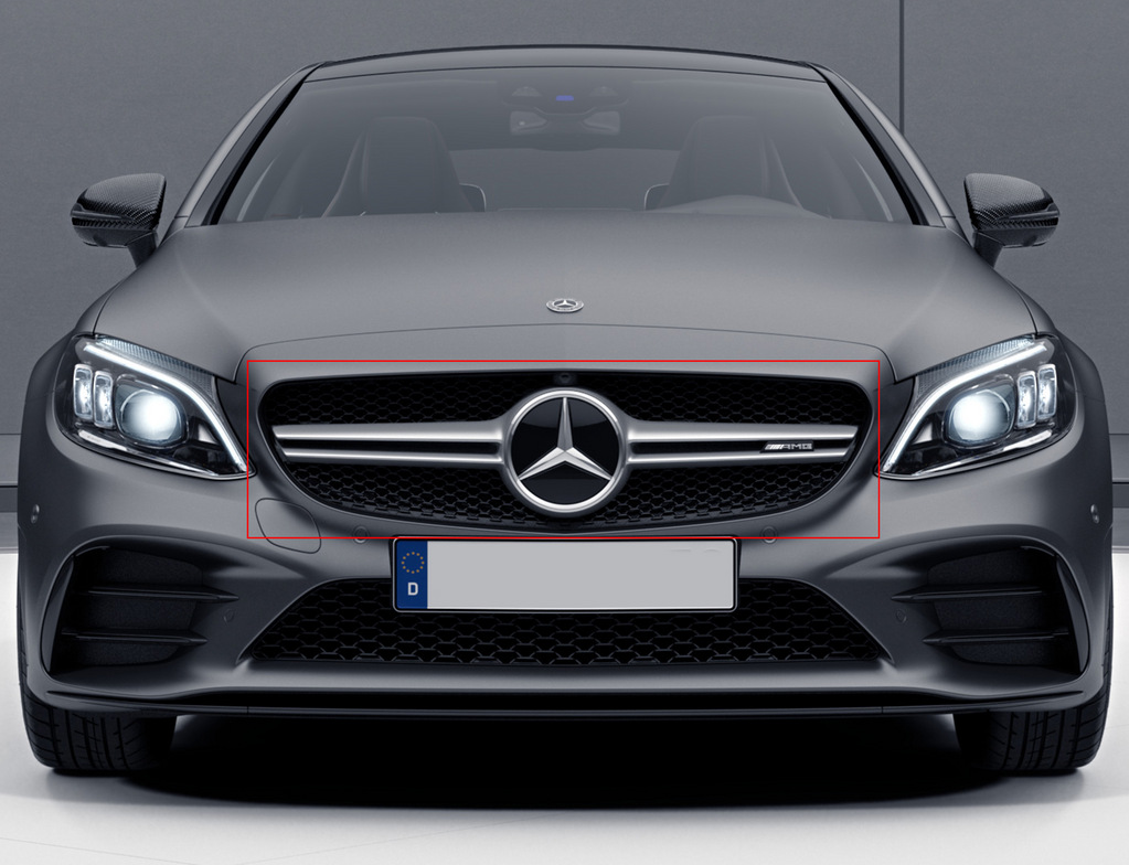 Передня решітка AMG Silver (для Avantgarde/AMG-Line/C43 AMG) 2014-2018, без камери для Mercedes C-сlass W205 рр