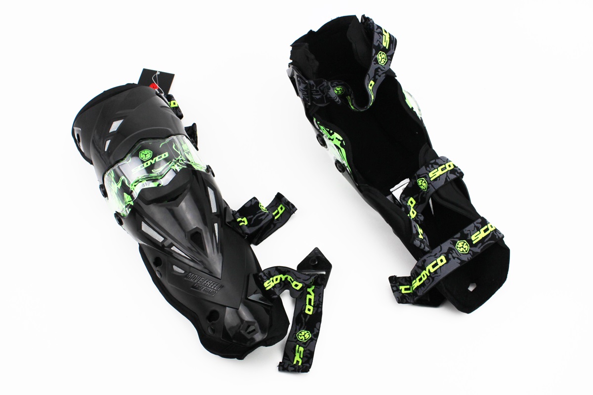 Наколенники защитные (колено+голень) к-кт 2шт, Чёрно-Зелёные KS