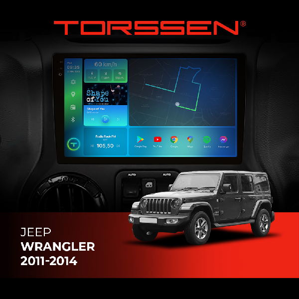 Штатна магнітола Torssen 2K Jeep Wrangler 11-14 F96128 4G Carplay DSP