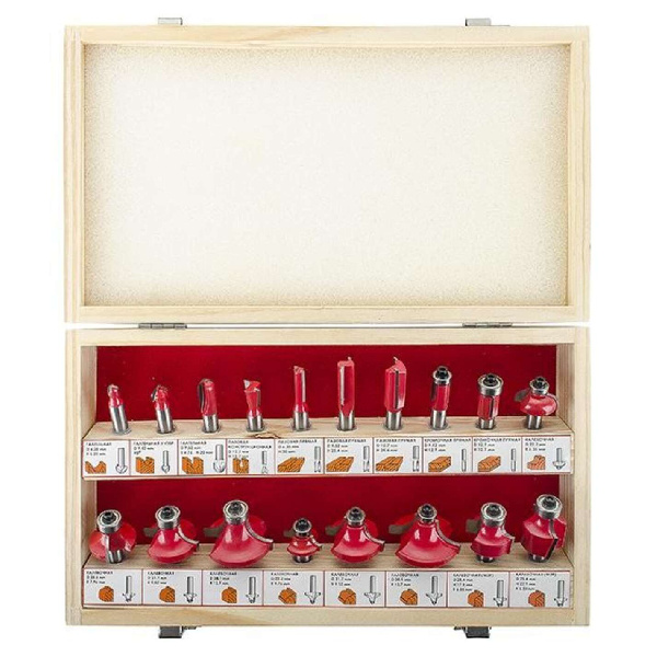 Набор фрез по дереву, 18 шт. INTERTOOL