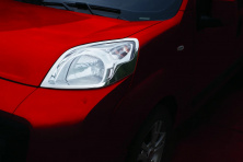 Накладки на фари (2 шт, нерж.) Carmos - турецька сталь Fiat Fiorino/Qubo 2008-2024 рр.