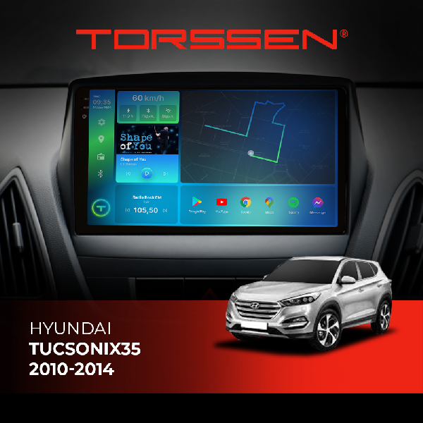 Штатна магнітола Torssen 2K Hyundai Tucson/IX35 2010-2014 F9332 4G Carplay DSP