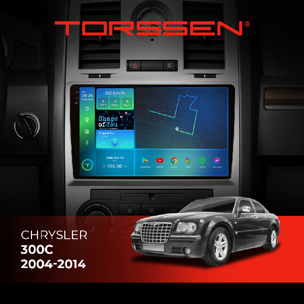 Штатна магнітола Torssen 2K Chrysler 300C 04-14 F9432 4G Carplay DSP