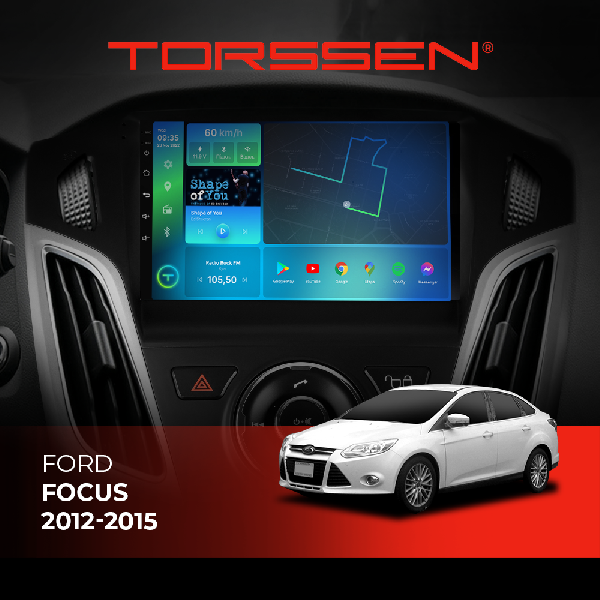 Штатна магнітола Torssen 2K Ford Focus 12-15 з кнопками F98256 4G Carplay DSP
