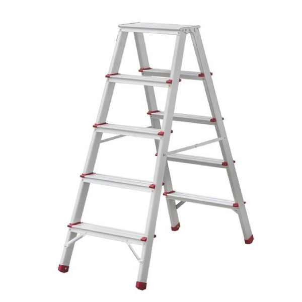 Стремянка из алюминия, двусторонняя, 5 ступенек, высота 1100мм