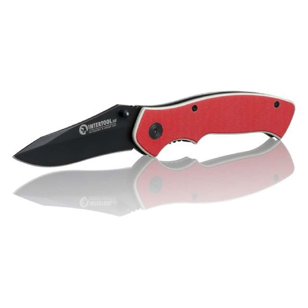 Нож складной 194 мм, ручка с металлическими вставками. INTERTOOL