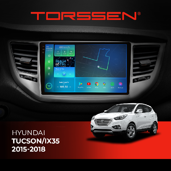 Штатна магнітола Torssen 2K Hyundai Tucson/IX35 2015-2018 F98256 4G Carplay DSP