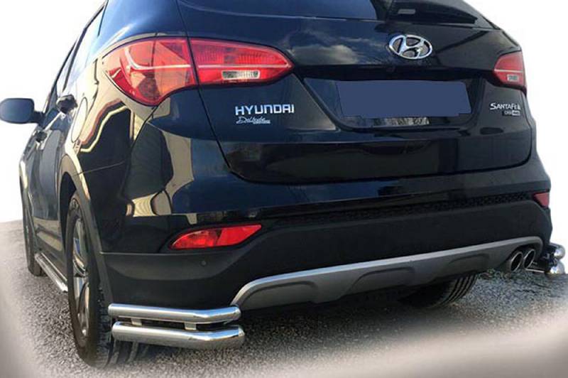Задні кути AK-003-Подвійний (нерж.) Hyundai Santa Fe 3 2012-2018 рр.
