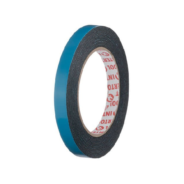 Лента клейкая двухсторонняя автомобильная, 12 мм*5 м*1 мм, черная, вспененный полиэтилен