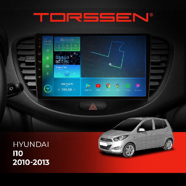 Штатна магнітола Torssen Hyundai I10 2010-2013 F98256 4G Carplay DSP