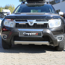 Накладка на передній бампер (ABS, сіра) Renault Duster 2008-2017 рр.