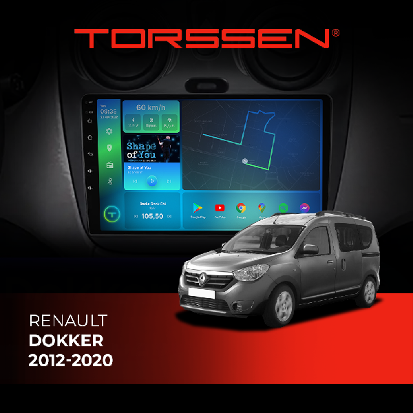 Штатна магнітола Torssen Renault Dokker 2012-2020 NF9 Carplay