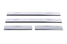 Накладка на пороги Carmos (нерж) V-1 4 накладки, з написом V-1 Mazda 3 2003-2009 рр.