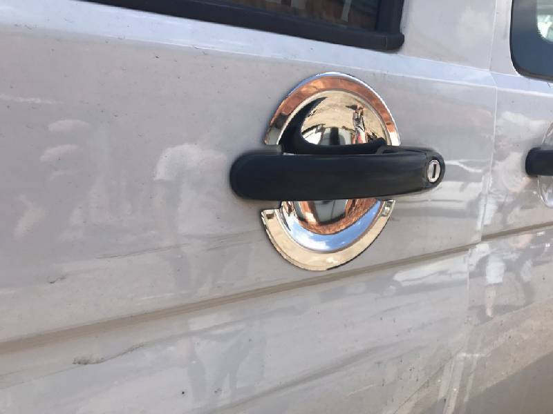 Мильнички під ручки (3 шт, нерж) Carmos - Турецька сталь, 4 шт Volkswagen Caddy 2004-2010 рр.
