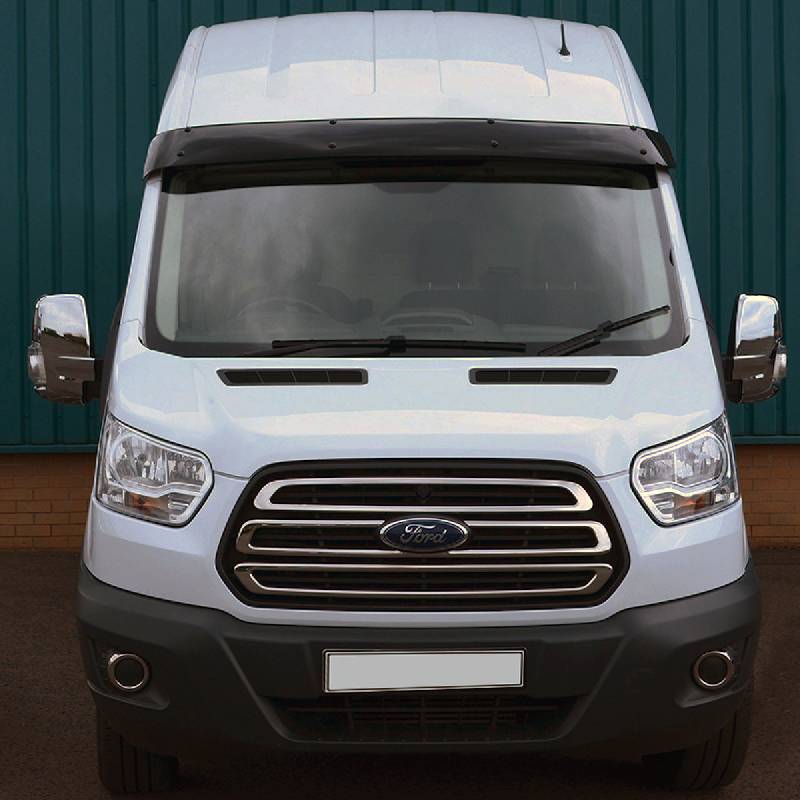 Козирьок на лобове скло (чорний глянець, 5мм) Ford Transit 2014- рр.