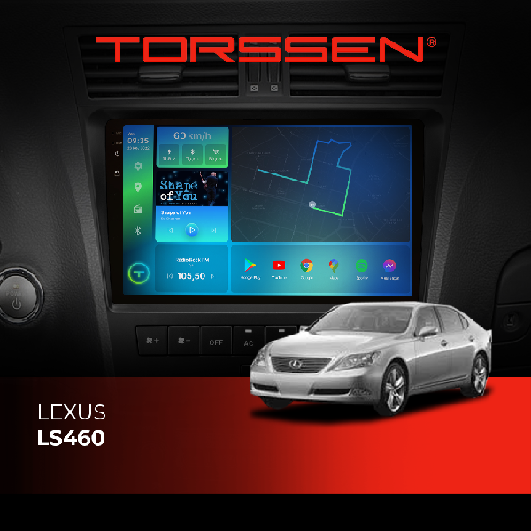 Штатна магнітола Torssen 2K Lexus LS460 F10432 4G Carplay DSP