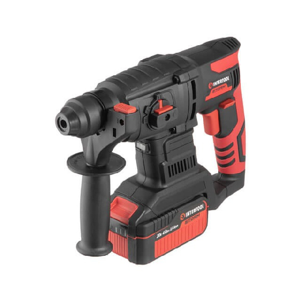 Аккумуляторный перфоратор с бесщеточным двигателем 20 В, 2 Дж, 0-1250 об/мин, 0-4800 уд/мин, SDS plus, Li-ion, 4.0 Ач, ЗУ 4 А, кейс