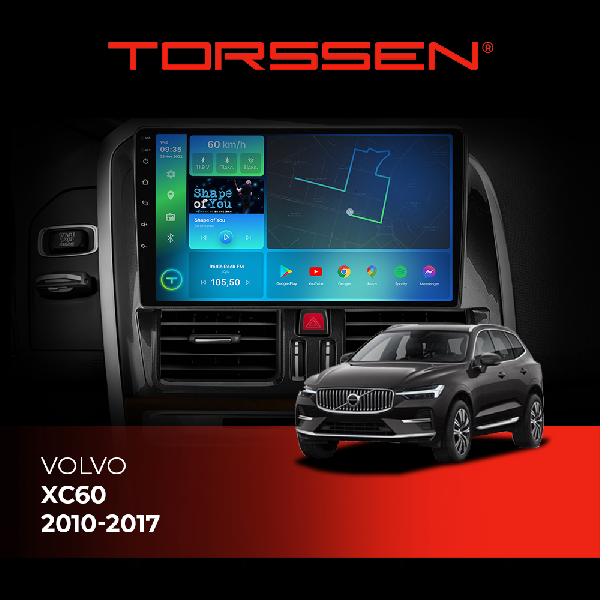 Штатна магнітола Torssen Volvo XC60 10-17 FL9 4+64Gb 4G Carplay DSP