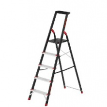 Лестница 5 ступеней, лоток для инвентаря, стальной профиль, высота верхней ступени 1064мм, 457х893х1568мм, 150кг INTERTOOL