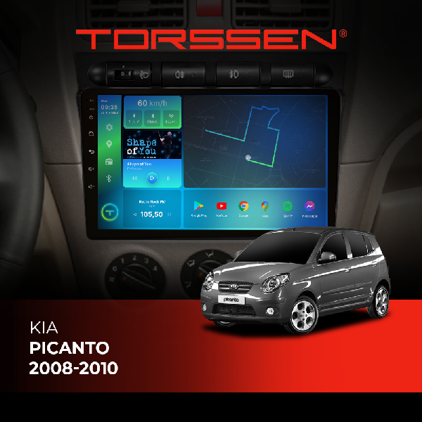 Штатна магнітола Torssen Kia Picanto 2008-2010 F9232 4G Carplay DSP