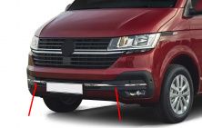 Накладка на решітку бампера 2019+ (4 шт, нерж) Volkswagen T6 2015-2024 рр.