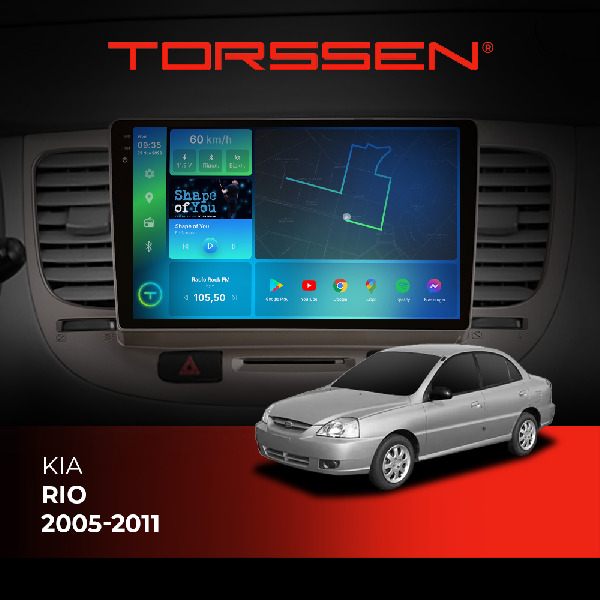 Штатна магнітола Torssen 2K Kia Rio 05-11 F96128 4G Carplay DSP