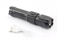 Ліхтар 1 діод 240 lumen ручний, Li-ion 3.7V 5200mAh зарядка від USB, вологозахисний, чорний F15-T OEM