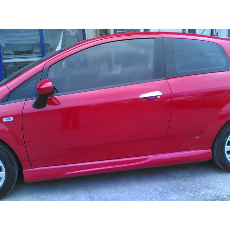 Бокові пороги (для 3-х дверного, під фарбування) для Fiat Punto Grande/EVO 2006-2018 рр