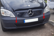 Зимова накладка на бампер (2010-2015) Матова Mercedes Vito W639 2004-2014 рр.