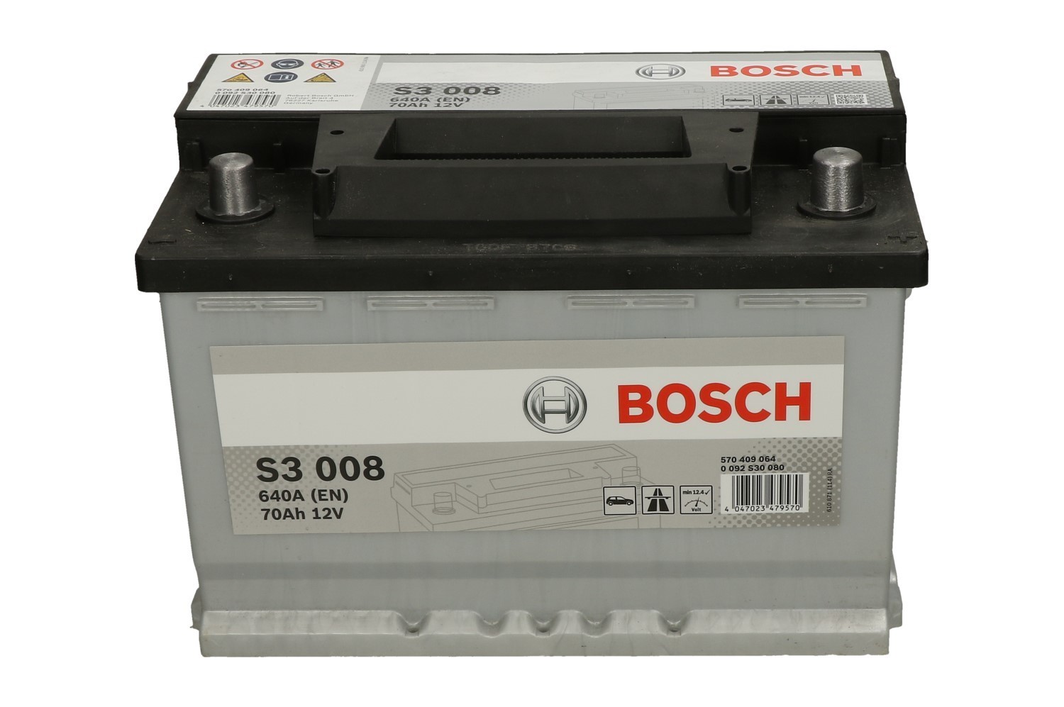 Акумулятор BOSCH 70Ah-12v (S3008) (278x175x190),R,EN640