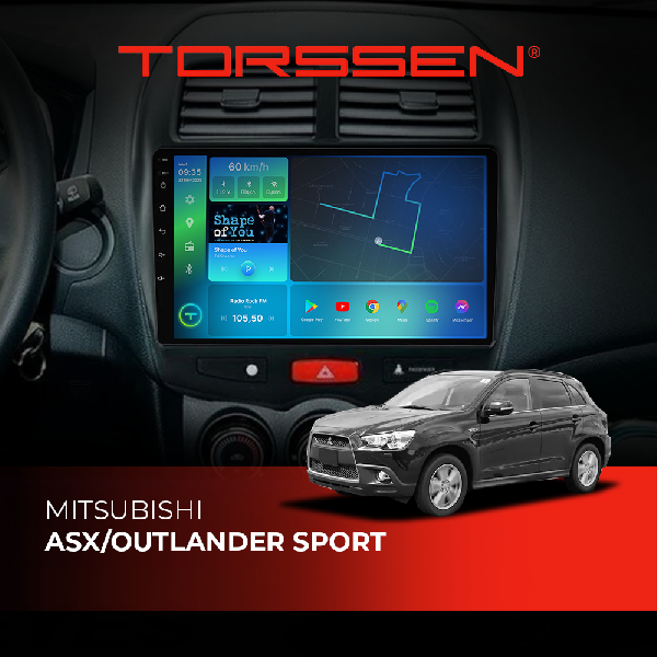 Штатна магнітола Torssen Mitsubishi ASX/Outlander sport FL10 4+64Gb 4G Carplay DSP