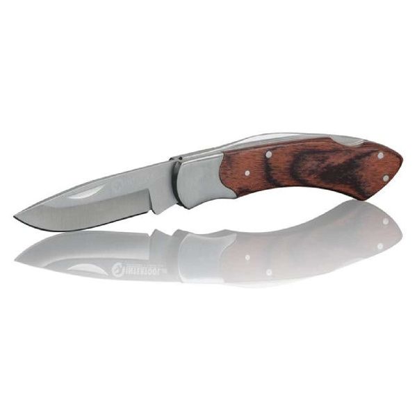 Нож складной 181 мм, ручка с деревянными вставками.