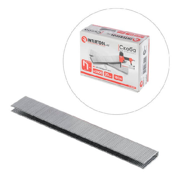 Скоба для степлера РТ-1612 20мм (18GA) 5,7(5,8)x1,25x1,0мм 5000ед/упак.