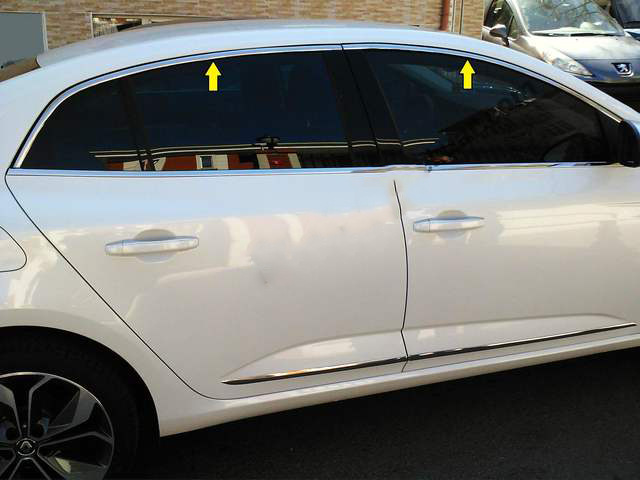 Верхня окантовка вікон (Sedan, 6 шт, нерж) OmsaLine - Італійська нержавійка Renault Megane IV 2016-2025 рр.