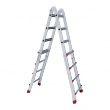 Лестница алюминиевая универсальная раскладная телескопическая 4x4 ступ. 4,20 м INTERTOOL