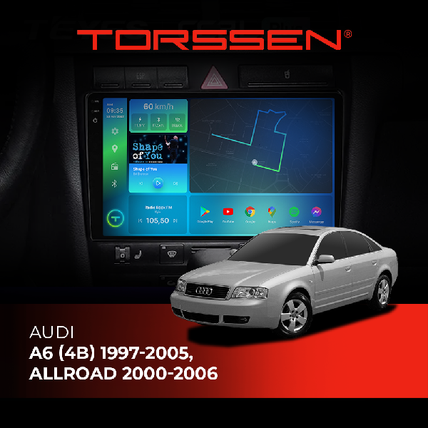Штатна магнітола Torssen 2K Audi A6 (4B) 97-05 Allroad 00-06 F9464 4G Carplay DSP