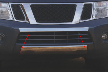Накладка на передній бампер (нерж.) Nissan Pathfinder R51 2005-2014 рр.