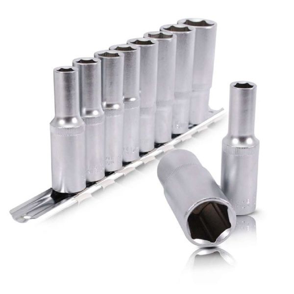 набор головок удлиненных на планке, 10;12;13;14;15;17;19;22 - 1/2, 8 ед.