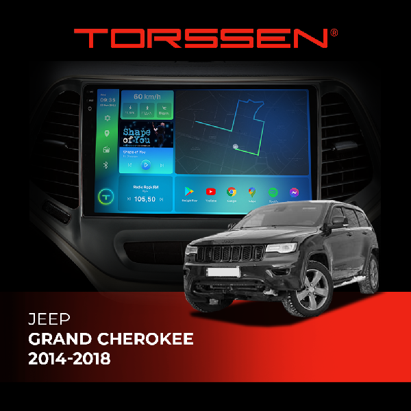 Штатна магнітола Torssen 2K Jeep Grand Cherokee 14-18 F9332 4G Carplay DSP