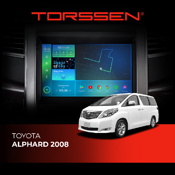 Штатна магнітола Torssen 2K Toyota Alphard 2008 F9332 4G Carplay DSP