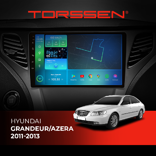 Штатна магнітола Torssen Hyundai Grandeur/Azera 2011-2013 F9432 4G Carplay DSP