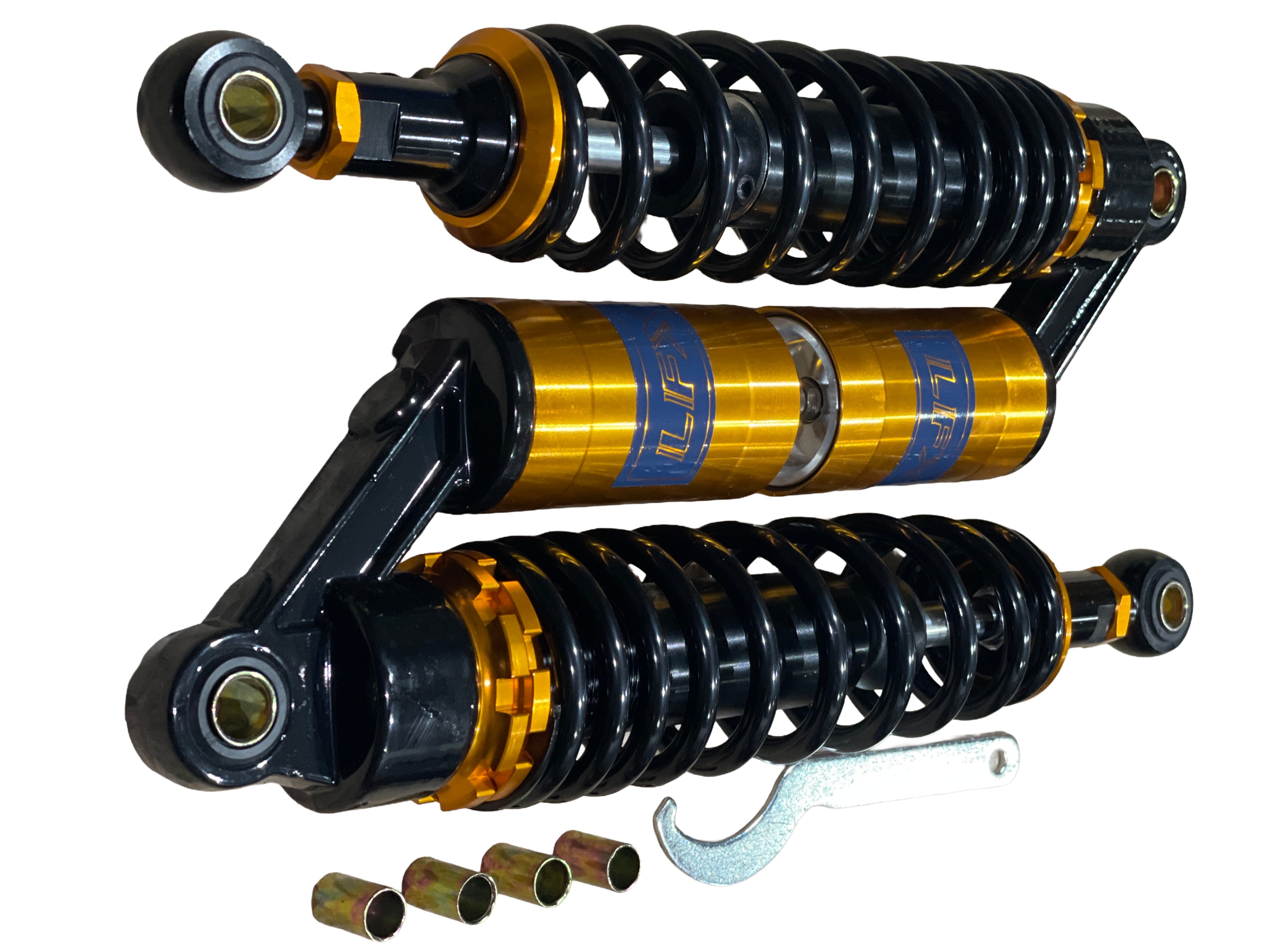 Амортизатори (пара) Delta 330mm, газомасляні (чорні перламутрові) KOMATCU (mod.A)