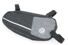Сумка велосипедна під раму кріп. на липучці, чорно-сіра